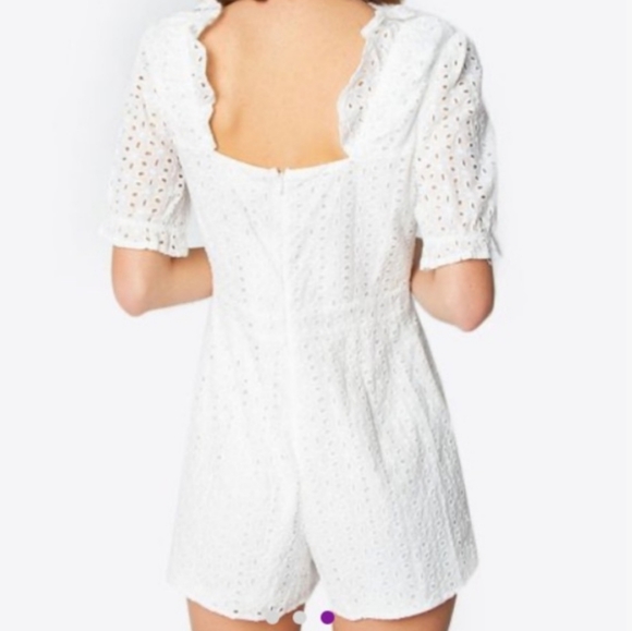 Cute White Eyelet Romper - Picture 2 of 9